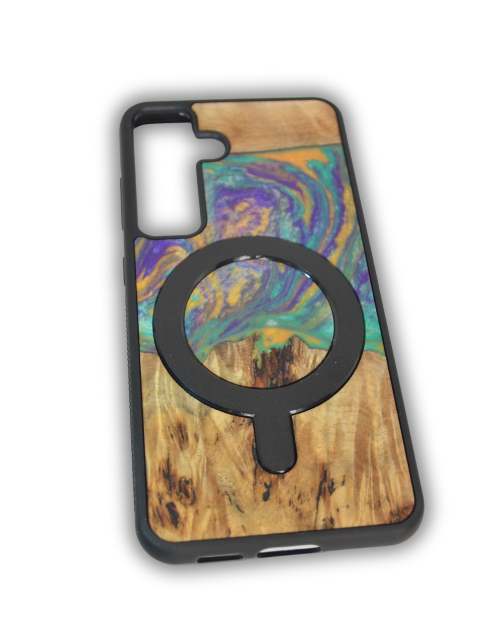 Husa BeWood Lemn Natural si Rasina, MagSafe, Unicat, Samsung S23 Planeta -Mercur - 4 | YEO
